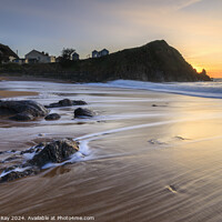 Buy canvas prints of Setting sun at Hope Cove  by Andrew Ray