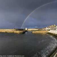 Buy canvas prints of Rainbow over Macduff  by Andrew Ray