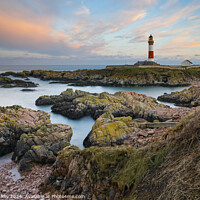 Buy canvas prints of Buchan ness Lighthouse at sunset (Boddam)  by Andrew Ray