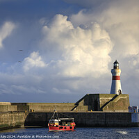 Buy canvas prints of Fraserburgh Harbour Lighthouse by Andrew Ray