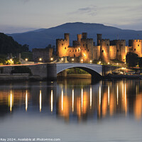 Buy canvas prints of Twilight at Conwy Castle by Andrew Ray