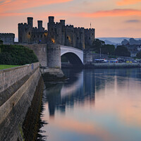 Buy canvas prints of Conwy Castle at sunset by Andrew Ray
