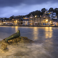 Buy canvas prints of Seal statue at Looe  by Andrew Ray