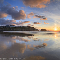Buy canvas prints of Setting sun at Perranporth  by Andrew Ray