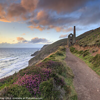 Buy canvas prints of Wheal Coates at sunset  by Andrew Ray