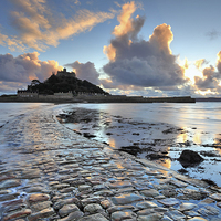 Buy canvas prints of Causeway at Sunset (St Michael's Mount) by Andrew Ray