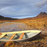 Buy canvas prints of Boat at Loch Lurgainn by Andrew Ray
