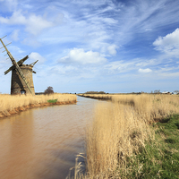 Buy canvas prints of Brograve Drainage Mill by Andrew Ray