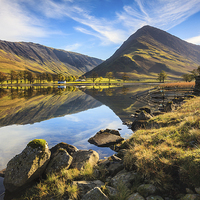 Buy canvas prints of Buttermere West Shore by Andrew Ray