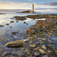 Buy canvas prints of High Tide at St Mary's Lighthouse by Andrew Ray