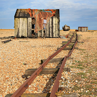 Buy canvas prints of Old Rail Track (Dungeness) by Andrew Ray