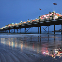 Buy canvas prints of Twlight at Paignton Pier  by Andrew Ray