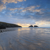 Buy canvas prints of Beach Patterns (Holywell Bay) by Andrew Ray