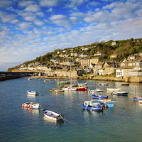 Buy canvas prints of Boats in Mousehole Harbour by Andrew Ray