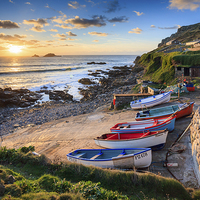 Buy canvas prints of Cape Cornwall Sunset by Andrew Ray