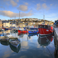 Buy canvas prints of Mevagissey Inner Harbour by Andrew Ray