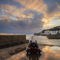 Buy canvas prints of Porthleven reflections by Andrew Ray