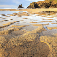 Buy canvas prints of Sand Patterns at Porthcothan by Andrew Ray