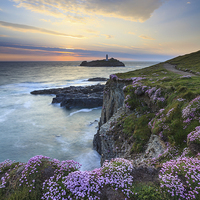 Buy canvas prints of Spring Sunset (Godrevy) by Andrew Ray