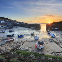 Buy canvas prints of Mousehole Sunrise  by Andrew Ray
