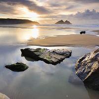 Buy canvas prints of Setting Sun at Holywell by Andrew Ray