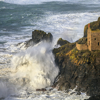 Buy canvas prints of Lower Engine House at Botallack by Andrew Ray