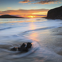 Buy canvas prints of Oldshoremore Beach at Sunset by Andrew Ray