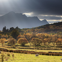 Buy canvas prints of Light Shafts over Ben Loyal by Andrew Ray