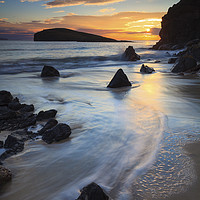 Buy canvas prints of Sunset at Oldshoremore Beach by Andrew Ray
