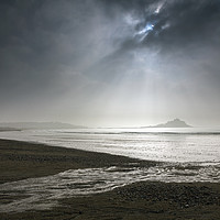 Buy canvas prints of Partial Eclipse (St Michael's Mount) by Andrew Ray
