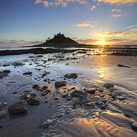 Buy canvas prints of Marazion Beach at Sunset by Andrew Ray