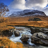 Buy canvas prints of Glen Etive Waterfall  by Andrew Ray