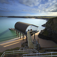 Buy canvas prints of Above Padstow Lifeboat Station (Mothers Ivey's Bay by Andrew Ray