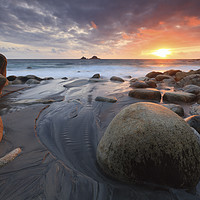 Buy canvas prints of Rocks on Porth Nanven Beach by Andrew Ray