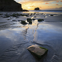 Buy canvas prints of Sunset at Portreath by Andrew Ray