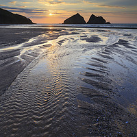 Buy canvas prints of Towards the Setting Sun (Holywell Bay)  by Andrew Ray