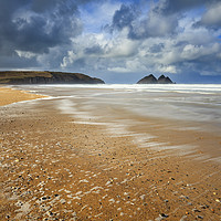 Buy canvas prints of Wave Patterns on Holywell Beach  by Andrew Ray