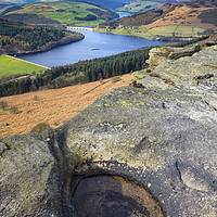 Buy canvas prints of Ladybower from Bamford Edge by Andrew Ray