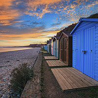 Buy canvas prints of Beach Huts at Budleigh Salterton by Andrew Ray