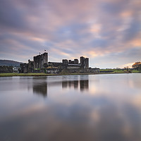 Buy canvas prints of Caerphilly Castle at Sunset by Andrew Ray