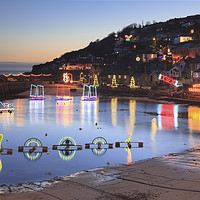 Buy canvas prints of Mousehole Christmas Lights by Andrew Ray