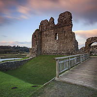 Buy canvas prints of Sunset at Ogmore Castle by Andrew Ray