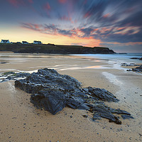 Buy canvas prints of Treyarnon Beach at Sunset by Andrew Ray