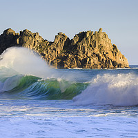 Buy canvas prints of Wave at Porthcurno by Andrew Ray