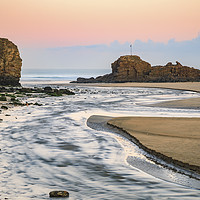 Buy canvas prints of River on Perranporth Beach by Andrew Ray