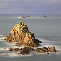 Buy canvas prints of The Armed Knight and Longships Lighthouse (Land's  by Andrew Ray