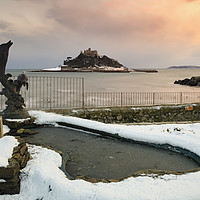 Buy canvas prints of Snow at Marazion by Andrew Ray