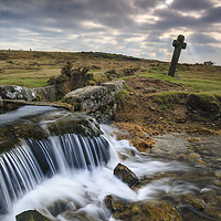 Buy canvas prints of Shafts of light over Windy Post (Dartmoor) by Andrew Ray