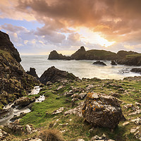 Buy canvas prints of Sunset over Kynance Cove by Andrew Ray