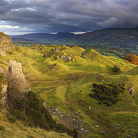 Buy canvas prints of First Light on the Llangottack Escarpment by Andrew Ray